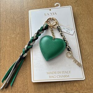 Green Heart Bag Charm